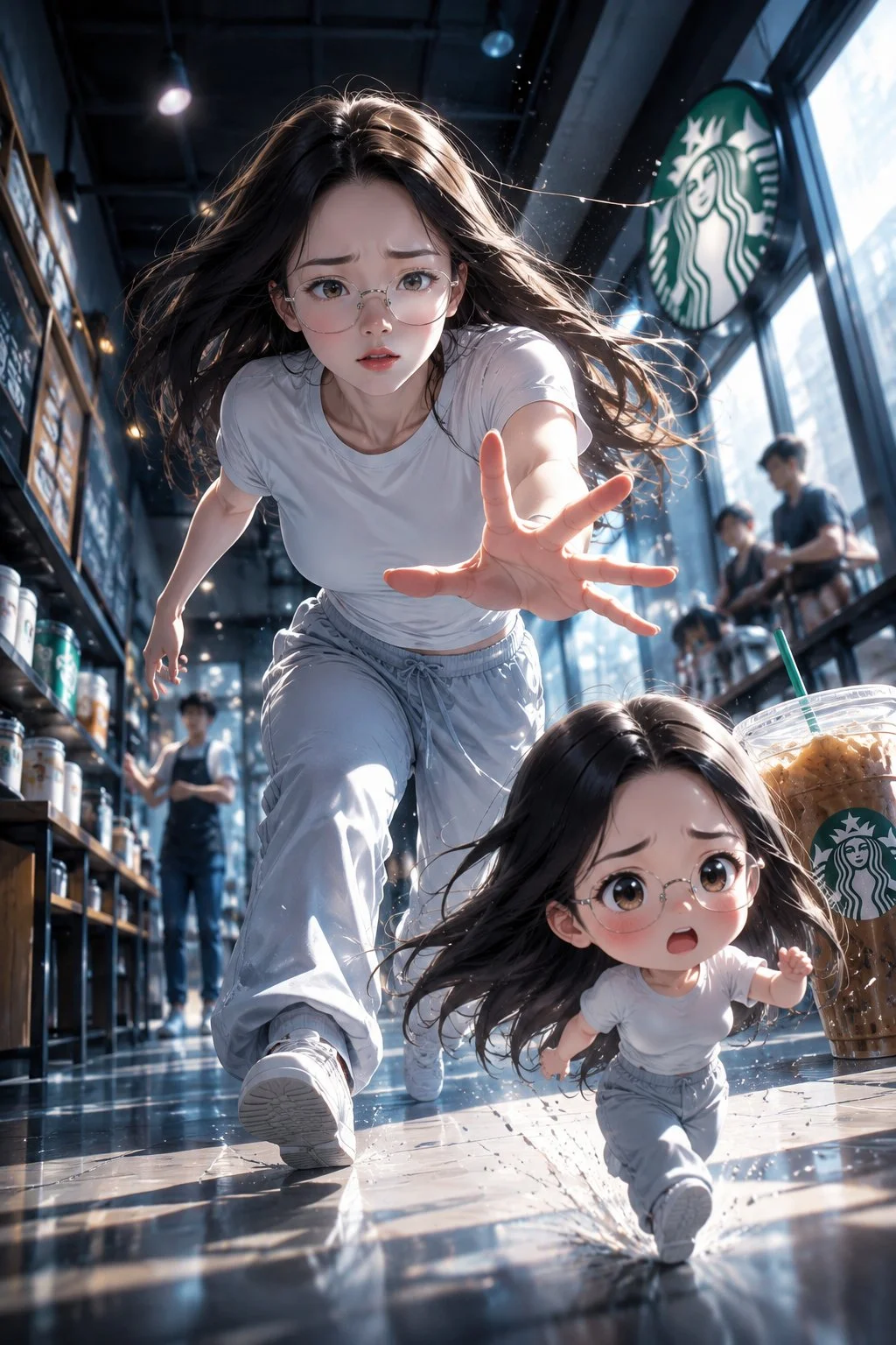 咖啡店中的紧急追逐