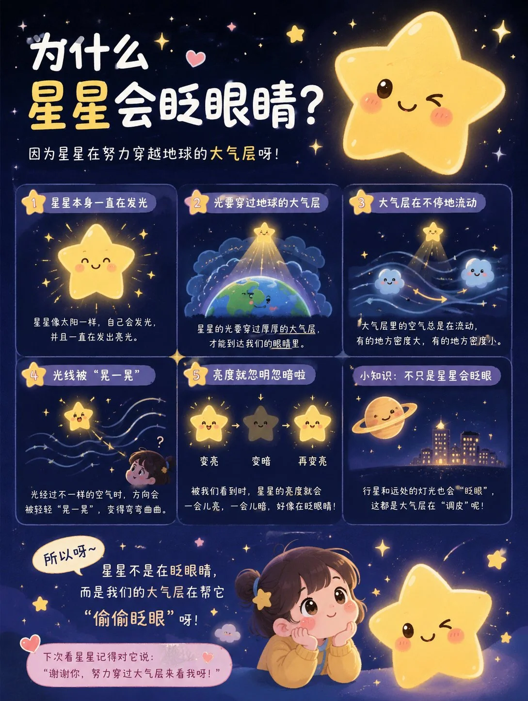 为什么星星会眨眼睛-信息图