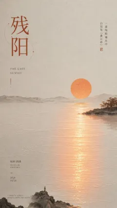 一道残阳铺水中